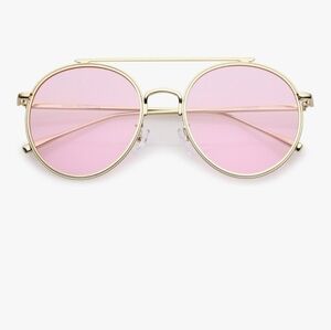 Gucci Gold Frame Sunglasses with Pink Lenses